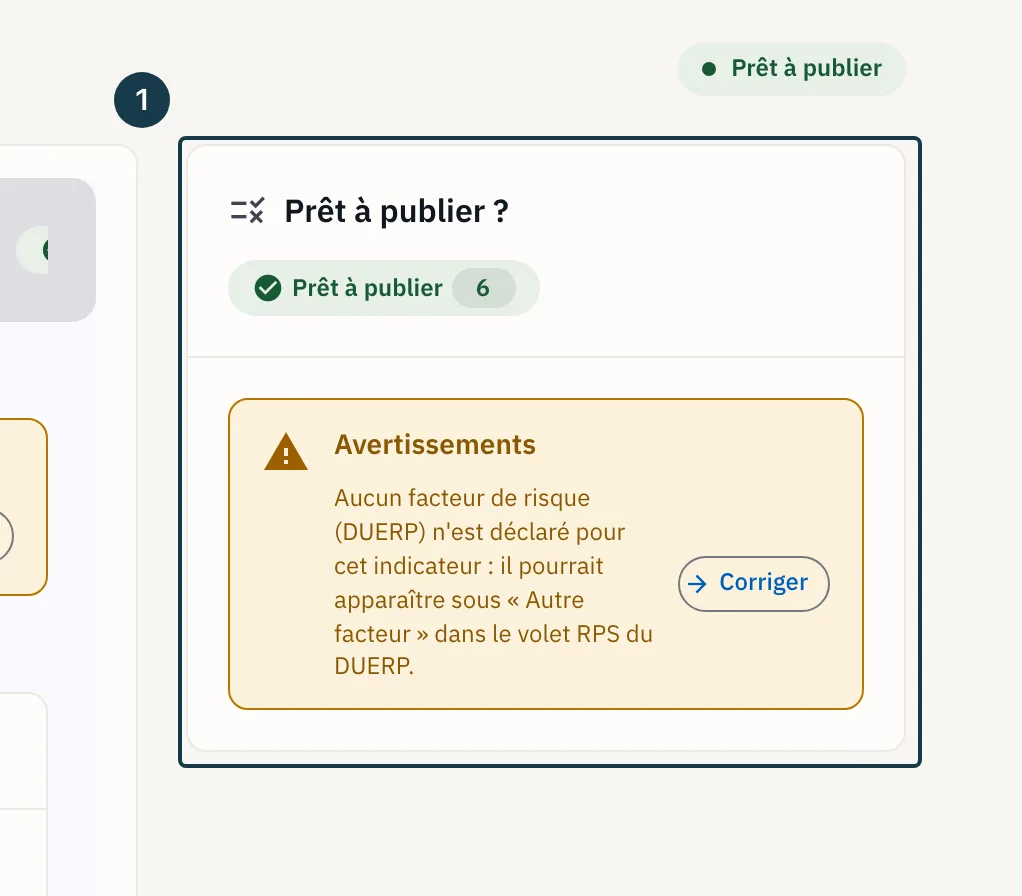 Écran d'un modèle de campagne : le rail de diagnostics une fois la ligne traitée