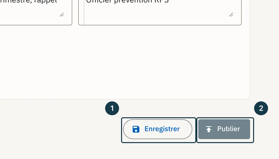 Écran « Programme annuel de prévention » : le bouton « Enregistrer » de l'éditeur